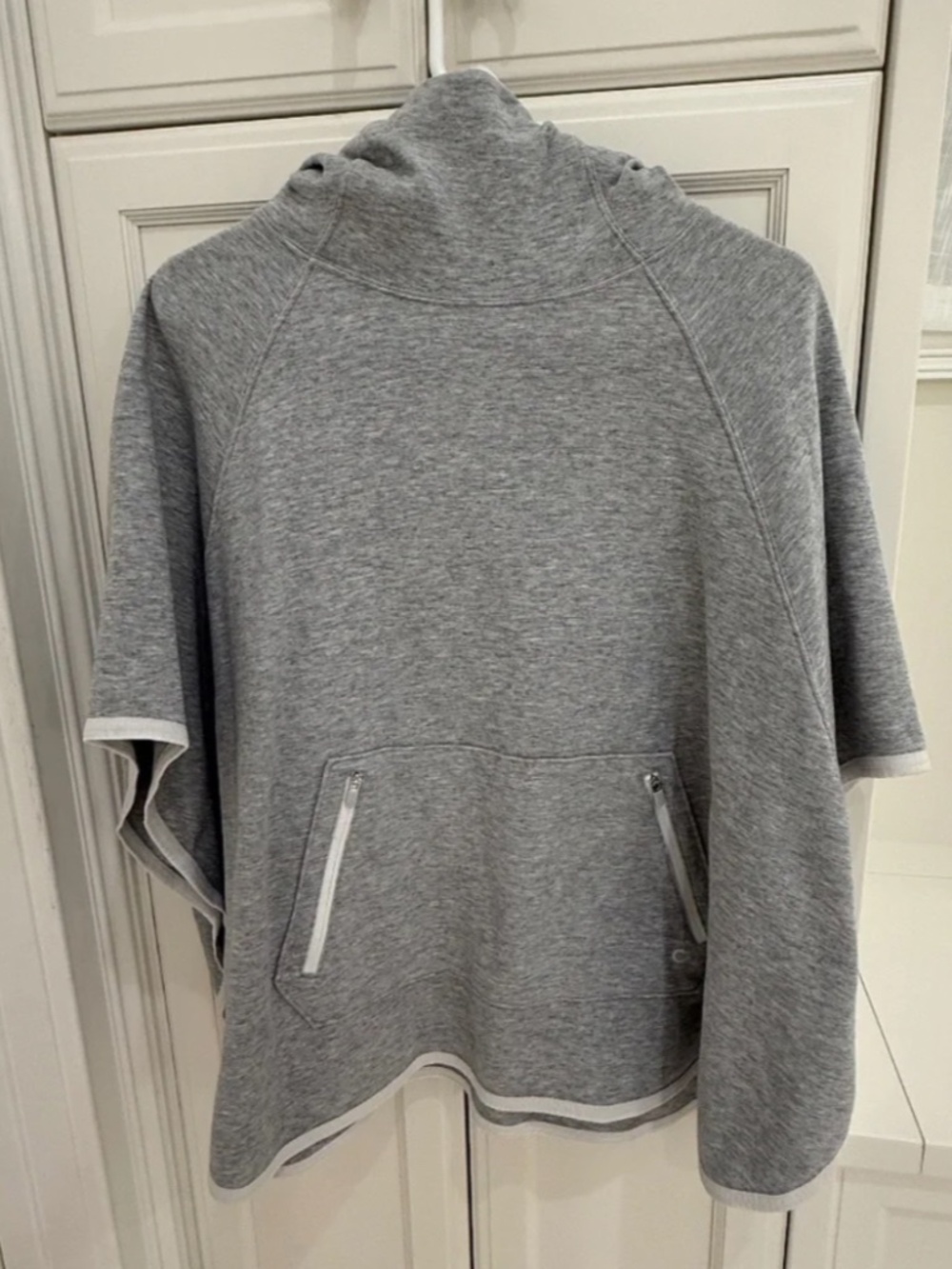 Grey Sweatshirt Cape Poncho